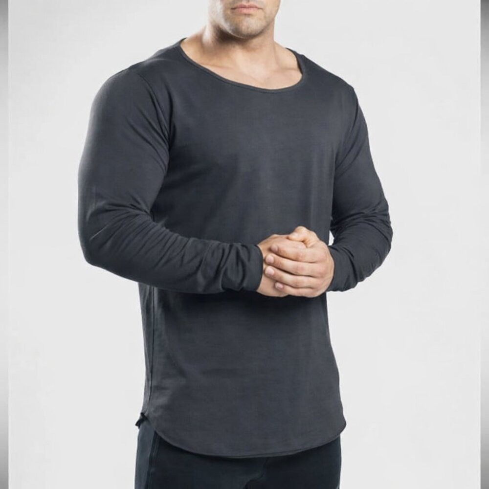 ALPHALETE Men's Gray Cotton Lifestyle Fit Active Pullover Tee Shirt SZ Large